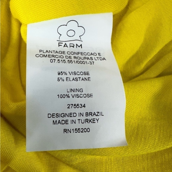 Farm Rio Anthropologie Yellow Patchwork Spring Summer Dress With Flowers Small - Picture 6 of 7